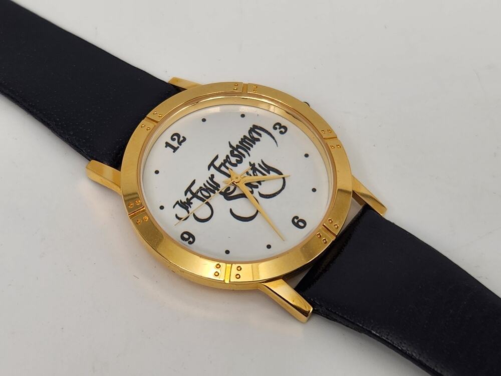 Image Watches Inc California Quartz White Dial Gold Case Black Leather Strap